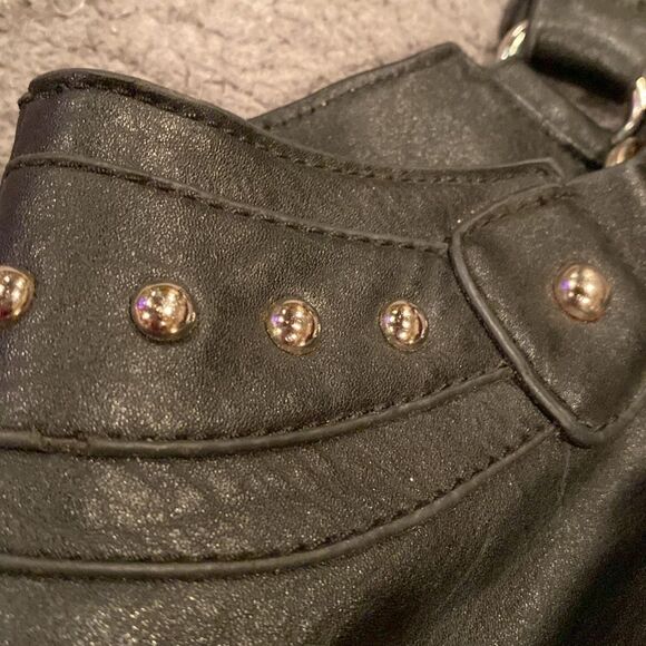John Romaine Black Purse Shoulder Bag Studded - Picture 3 of 8